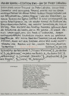 Textblatt An der Kante (Hirsch Karl-Georg)